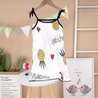 儿童睡衣女童吊带睡裙宝宝睡裙小孩睡衣女中小童夏季薄款可爱洋气 吊带睡裙-菠萝 13# 建议125-135cm左右的拍