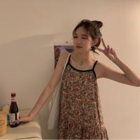 吊带睡衣夏季薄款翠花连衣裙睡裙女2021年新款大码可外穿小众裙子 花色 6007翠花裙 M