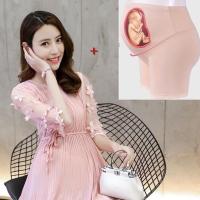 孕妇装夏装连衣裙中长款雪纺无袖宽松吊带A字裙夏季大码孕妇裙子 孕妇安全裤单件 M