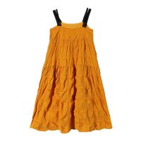 孕妇连衣裙2020新款时尚孕妇装夏装宽松韩版时尚中长款吊带裙大摆 姜黄色 M