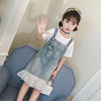 女童牛仔背带裙2021夏装新款时尚儿童裙子中大童学生洋气吊带裙潮 单件背带裙 120cm建议身高110-120cm