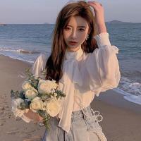 三件套夏季新款洋气雪纺防晒衬衫+吊带+减龄花朵牛仔半身裙套装女 雪纺衫+送吊带 S 95斤以下