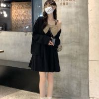 甜辣风黑色蝴蝶结吊带连衣裙女两件套夏季黑色长袖开衫小个子裙子[8月5日发完] 长袖开衫 单件 S 建议80~100斤