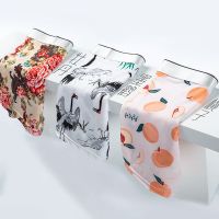 冰丝男士内裤透气清凉四角裤大码内裤男生短裤衩夏季个性平角裤潮 三条a 牡丹墨鹤桃子 L 85-115斤