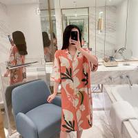 高档睡衣吊带睡裙女春夏秋冰丝睡衣薄款睡衣套装性感家居服 花色 L