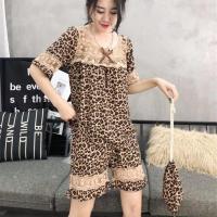 2021夏季新款豹纹睡衣套装女蕾丝宽松显瘦时尚性感大码舒适家居服 图片色(夏季正品) M 85-100斤