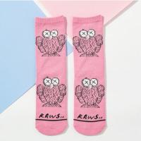 芝麻街男女中筒袜ins个性涂鸦街头KAWS联名潮牌袜子潮流夏季长袜 粉红色考斯