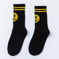 贾斯汀比伯长袜drewhouse笑脸袜子drew socks justinbieber同款袜 二杠黑色 1双体验装
