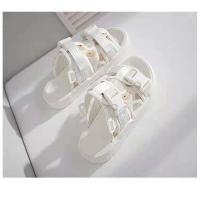 凉鞋女夏时尚外穿2021新款女鞋百搭平底罗马沙滩鞋魔术贴仙女凉鞋 米棕色[拖鞋升级版] 35