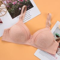 薄款中老年人文胸无钢圈聚拢女士加大码舒适内衣妈妈妇女胖mm胸罩 [普通版]肤色 36/80A
