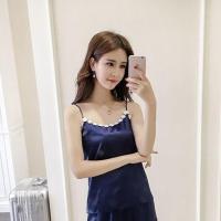 睡衣女夏短袖九分裤丝绸冰丝套装薄款高贵两件套家居服 冰丝aq S【75-85斤】