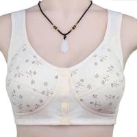 文胸无钢圈棉质大码前按扣背心裹胸聚拢透气内衣女中老年妈妈胸罩 浅肤色 36/80(建议85-98斤)