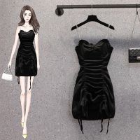 大码女装夏季连衣裙女2021新款显瘦链条抽褶绑带收腰遮肉吊带裙潮[7天内发货] 吊带裙 M 建议80-100斤