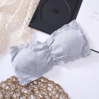 文胸无带露肩防滑隐形内衣女婚纱打底裹胸聚拢学生无肩带抹胸背心 灰色 1件 均码 80-140斤