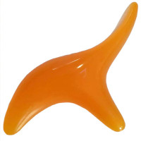 四脚经络按摩器颈椎脊椎背部按摩狗大号树脂蜜蜡琥珀魔蝎刷伴侣 黄色三角雀