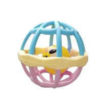 婴儿玩具手摇铃0-3-6-12个月宝宝安抚软牙胶手抓球0-1岁益智床铃 软胶球