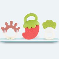 宝宝手摇铃牙咬玩具新生儿童男女宝宝0-2岁可水煮1-3-6-12个月 [牙胶3件套]