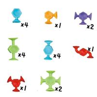 吸吸乐硅胶软积木儿童玩具吸盘吸力扣玩具百变拼搭益智吸吸球玩具 新款高品质可水煮19件没赠品