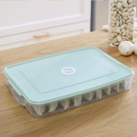 饺子盒多层速冻水饺托盘装冷冻保鲜馄饨家用冰箱专用收纳盒大容量 一层一盖绿色