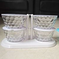 调料盒套装家用旋转收纳盒子立体式厨房密封罐厨房用品家用调味盒 调料盒-白色横向4层-送小勺子