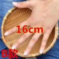 农家竹编簸箕馒头收纳筐竹制品篮子洗菜装水果 烟熏16cm高5cm