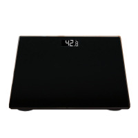 家用精准电子秤体重秤成人健康减肥称重人体秤卡通电子称体重计器 21X25cm小酷黑[儿童电池款]