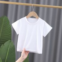 童装男宝宝夏装背带裤套装0-1-2-3岁婴儿服装夏季女童夏天衣服潮4 白色 纯白色短袖T恤 59