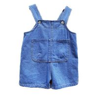 儿童背带裤夏季宝宝软牛仔短裤薄款男童小童韩版洋气套装婴童裤潮 图片色裤子 80