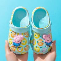 小猪佩奇儿童洞洞鞋防滑1-3岁男女小童包头沙滩鞋宝宝凉拖夏可爱 2119C-3[天蓝] 130[内长12.5cm]