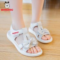 巴布豆凉鞋女童2021新款夏季韩版中大童软底时尚儿童公主沙滩凉鞋 米白色 L-03 尺码偏小 25