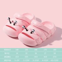 小鹿米利儿童凉鞋夏季男童宝宝洞洞鞋防滑软底女童毛毛虫沙滩鞋 简约粉 内长13.5cm 鞋底标注140