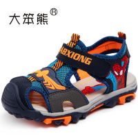 蜘蛛侠男童包头凉鞋2021新款夏季软底防滑中大童男孩子儿童沙滩鞋 包头凉鞋Z-05-黑蓝 26码内长16CM