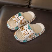 儿童拖鞋夏季男童女1岁3宝宝婴幼儿防滑凉拖卡通可爱室内家用小孩 米白色 内长16.0cm 3-3.5岁