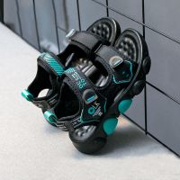 男童凉鞋2021新款夏季潮男孩中大童鞋子软底防滑小童儿童沙滩鞋夏 蓝色 26 码内长16.5cm