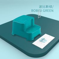 好娃娃儿童靠背椅子宝宝凳子家用叫叫椅座椅婴儿学坐椅塑料小板凳 双层凳-波比绿