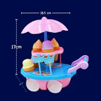 儿童过家家独角兽大号冰淇淋推车玩具女孩仿真手推车糖果冰激凌车 精致手推车(颜色随机)+9个配件