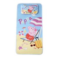 婴儿床凉席新生儿夏季透气冰丝宝宝小席子儿童幼儿园专用午睡草席 沙滩佩奇(可折叠特价) 25*40cm枕头+枕芯