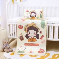 幼儿园凉席夏季宝宝婴儿儿童床冰丝席席子午睡专用小孩凉席可折叠 草帽姑娘 60x120凉席+枕头