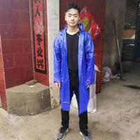 雨衣男女双帽檐雨衣雨裤套装防护成人防疫防暴雨摩托车多功能雨披 牛筋蓝色长风衣 小号150-160