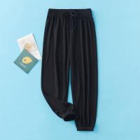 儿童冰丝防蚊裤女童夏季薄款男童裤子宝宝韩版宽松洋气外穿灯笼裤 黑色 1条装 100
