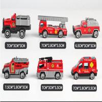 大号儿童玩具车收纳货柜车男孩工程消防合金车模套装 6只合金小车(随机)
