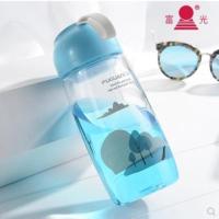 富光猪猪侠塑料杯儿童水杯男女随手杯子幼儿园学生便携防摔茶杯子 浅蓝色520ML