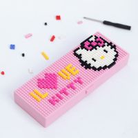 Otaku 创意积木文具盒 组装DIY笔盒 GEGO儿童益智积木玩具 幼儿园 粉色猫咪