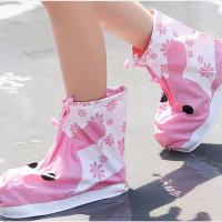 儿童雨鞋套男童女童学生防水鞋套防沙防滑亲子宝宝小孩户外雨靴套 粉小兔雨鞋套 S[26-27码]