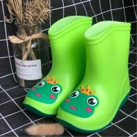四季通用儿童雨鞋宝宝防水鞋轻便防滑幼婴小孩水靴胶鞋男女雪地靴 闰力童鞋绿色(不加棉) 内长14厘米 适合1-2周岁
