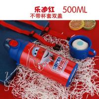 迪士尼儿童保温杯带吸管两用幼儿园316不锈钢小孩子水杯宝宝水壶 乐迪红色500毫升双盖不带杯套