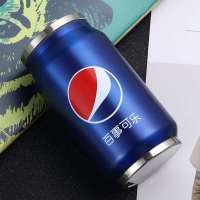 个性可乐易拉罐保温杯男女学生带吸管可爱简约韩版便携情侣水杯子 小号 百世可乐