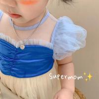 2021夏季新款女童韩版白雪公主连衣裙蓬蓬迪士尼短袖纱裙 图片色 80cm
