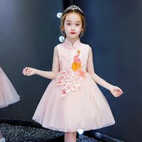 日系洛丽塔童裙夏季儿童lolita迪士尼公主裙中大童装短袖连衣裙子 klkl 孔雀背心粉色 110 (24-33斤)