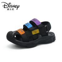 迪士尼儿童包头鞋子男孩帅气凉鞋2021夏季新款软底防滑休闲沙滩鞋 黑色 25 内长15.7/适合脚长15.2